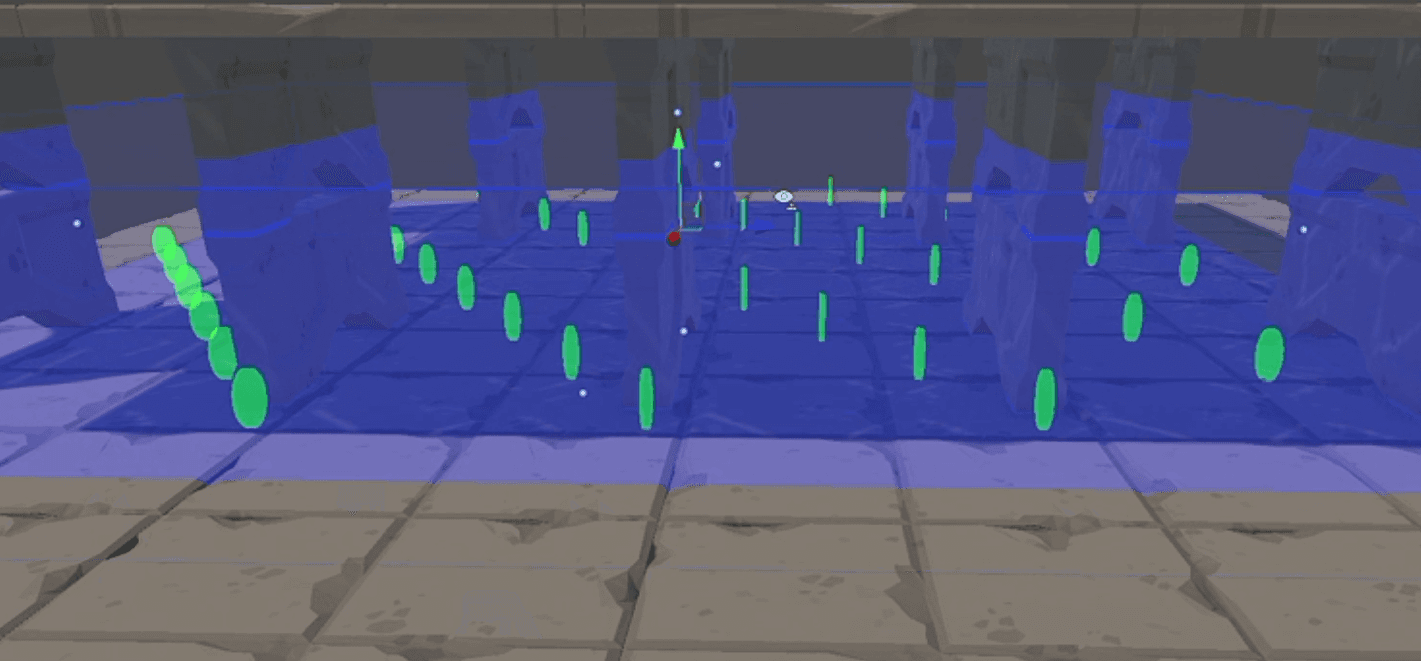 A Paint Volume under a ceiling places points on the floor below it and none on the ceiling above